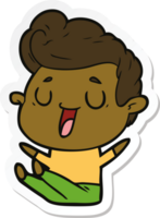 sticker of a happy cartoon man png