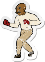 Retro-Distressed-Aufkleber eines Cartoon-Boxers png