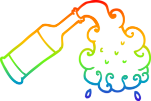 rainbow gradient line drawing cartoon beer pouring png