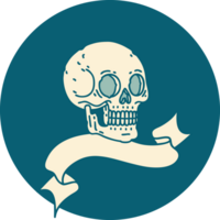 icon with banner of a skull png