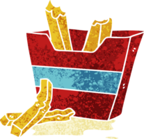 knäppa retro illustration stil tecknade pommes frites png