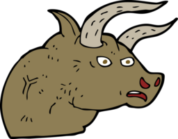 tête de taureau en colère de dessin animé png