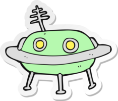 pegatina de una nave espacial alienígena de dibujos animados png