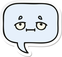 sticker of a cute cartoon speech bubble png