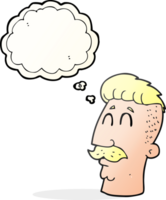 thought bubble cartoon man with hipster hair cut png