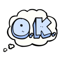thought bubble cartoon word OK png