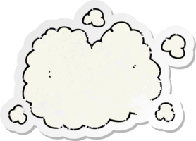 autocollant en détresse d'un nuage de fumée de dessin animé png