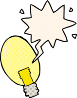 cartoon electric light and speech bubble in comic book style png