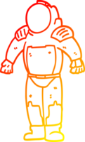 homem de espaço dos desenhos animados de desenho de linha de gradiente quente png