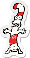 retro noodlijdende sticker van een cartoon snoepgoed png