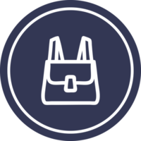 ícone circular de mochila escolar png