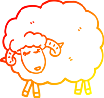 desenho de linha de gradiente quente desenho animado ovelha negra png
