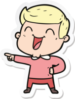 sticker of a cartoon man laughing png