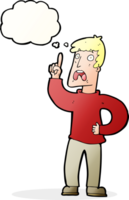 cartoon man with complaint with thought bubble png