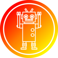 robô dançando circular no espectro de gradiente quente png