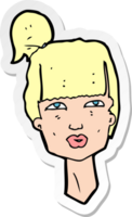 sticker of a cartoon female head png