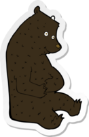 sticker of a cartoon happy black bear png