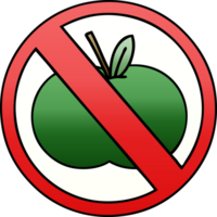gradient shaded cartoon no fruit allowed sign png