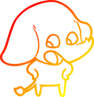 caldo gradiente di disegno simpatico cartone animato elefante png