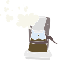 flat color illustration of a cartoon drip filter coffee maker png