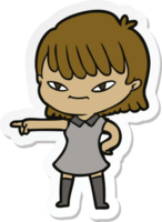 sticker of a cartoon woman png