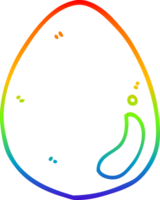 uovo di cartone animato di disegno a tratteggio sfumato arcobaleno png