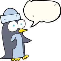 discurso bolha desenho animado pinguim png