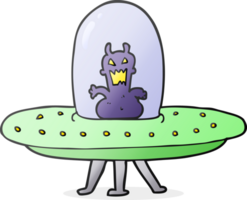 alienígena de desenho animado em disco voador png