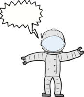 astronauta de dibujos animados con burbujas de discurso png