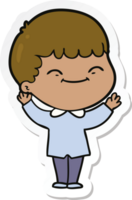 sticker of a cartoon happy boy png