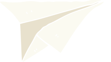 avion en papier de dessin animé de style plat couleur png