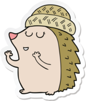 sticker of a cartoon hedgehog wearing hat png