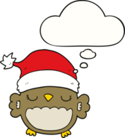 cute christmas owl and thought bubble png