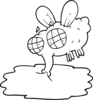 noir et blanc dessin animé brut mouche png