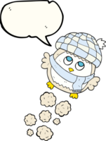 habla burbuja dibujos animados linda pequeño búho volador png