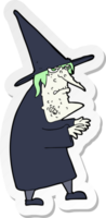 sticker of a cartoon ugly old witch png