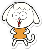 adesivo di un simpatico cane cartone animato png