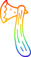 rainbow gradient line drawing cartoon axe png