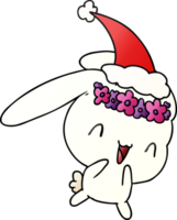 christmas gradient cartoon of kawaii rabbit png