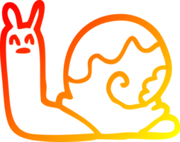 warm gradient line drawing cartoon snail png