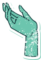 distressed sticker tattoo style icon of a hand png