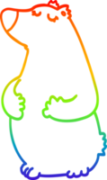 rainbow gradient line drawing cartoon bear png