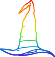 arcobaleno gradiente linea disegno cappello da strega cartone animato png