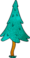 textured cartoon doodle of woodland pine trees png