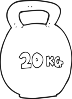 black and white cartoon 20kg kettle bell png