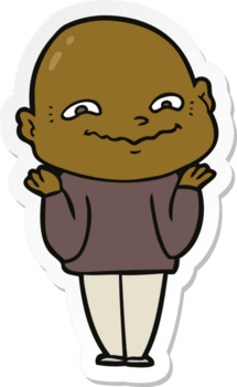 sticker of a cartoon creepy guy png