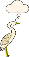 cartoon stork and thought bubble in comic book style png