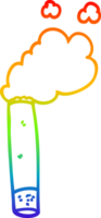 rainbow gradient line drawing cartoon cigarette png