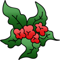 quirky gradient shaded cartoon christmas flower png