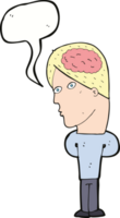 cartoon man with big brain with speech bubble png